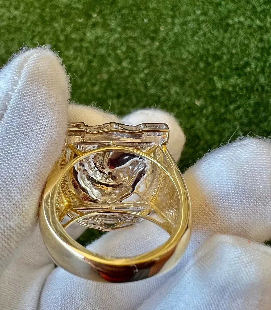 10k Gold Diamond Unicorn Ring, Mans Horse Ring, 0.60CT Diamond Ring Hip Hop Diamond Ring, Horse Ring 12.6 Grams, Gift for Him, Size 10