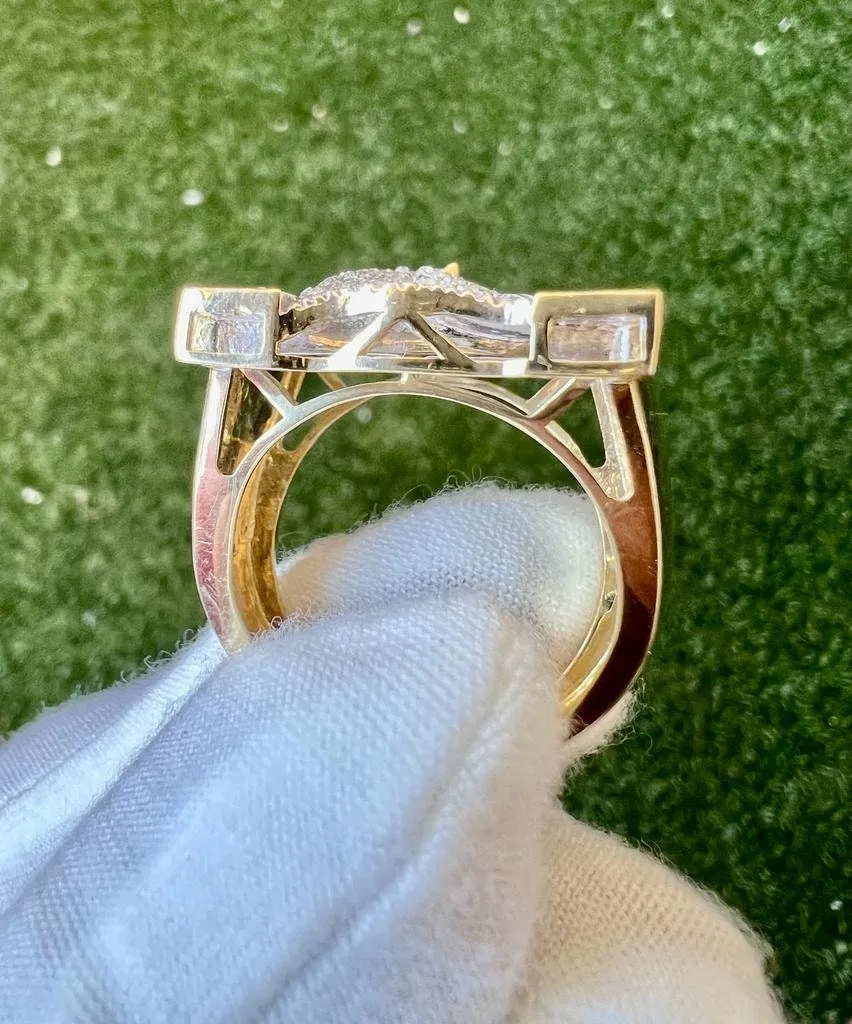 10k Gold Diamond Unicorn Ring, Mans Horse Ring, 0.60CT Diamond Ring Hip Hop Diamond Ring, Horse Ring 12.6 Grams, Gift for Him, Size 10