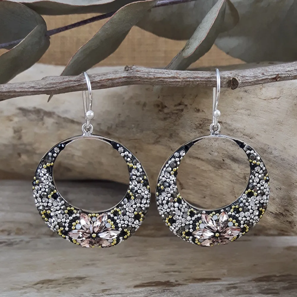 Allegra Hoop Onyx Elegance Earrings