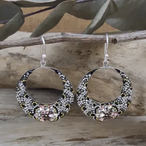Allegra Hoop Onyx Elegance Earrings