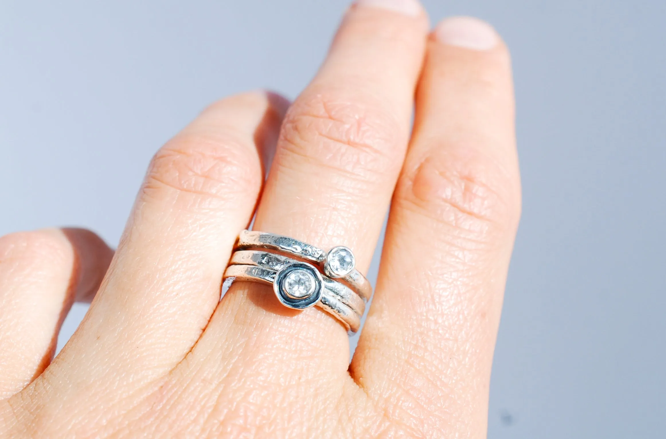 Beautiful elegant Silver ring with topaz “Flower”