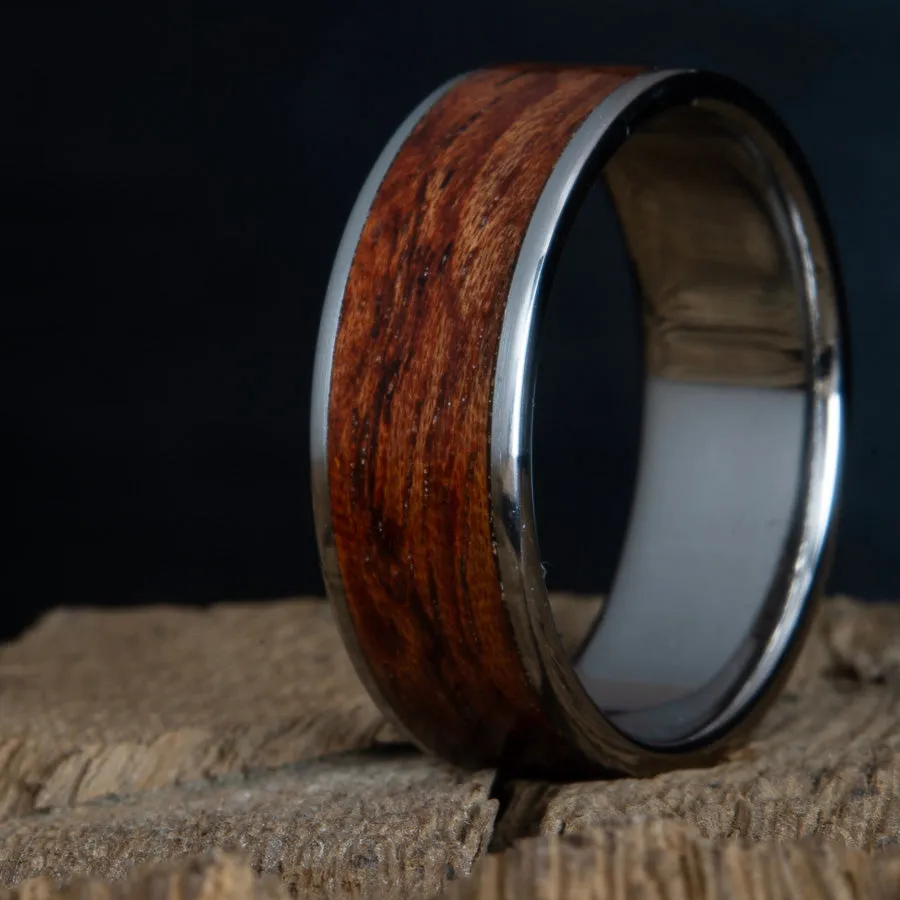 Bubinga wood wedding band