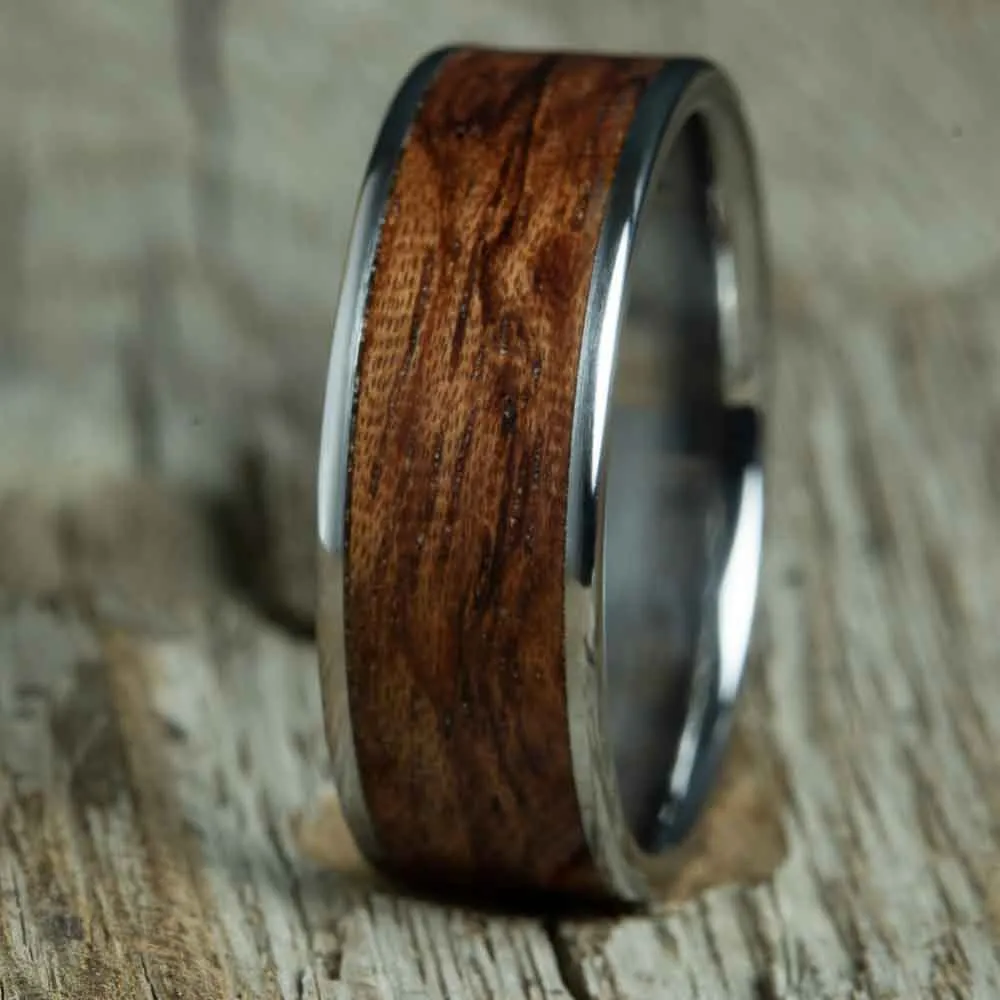 Bubinga wood wedding band