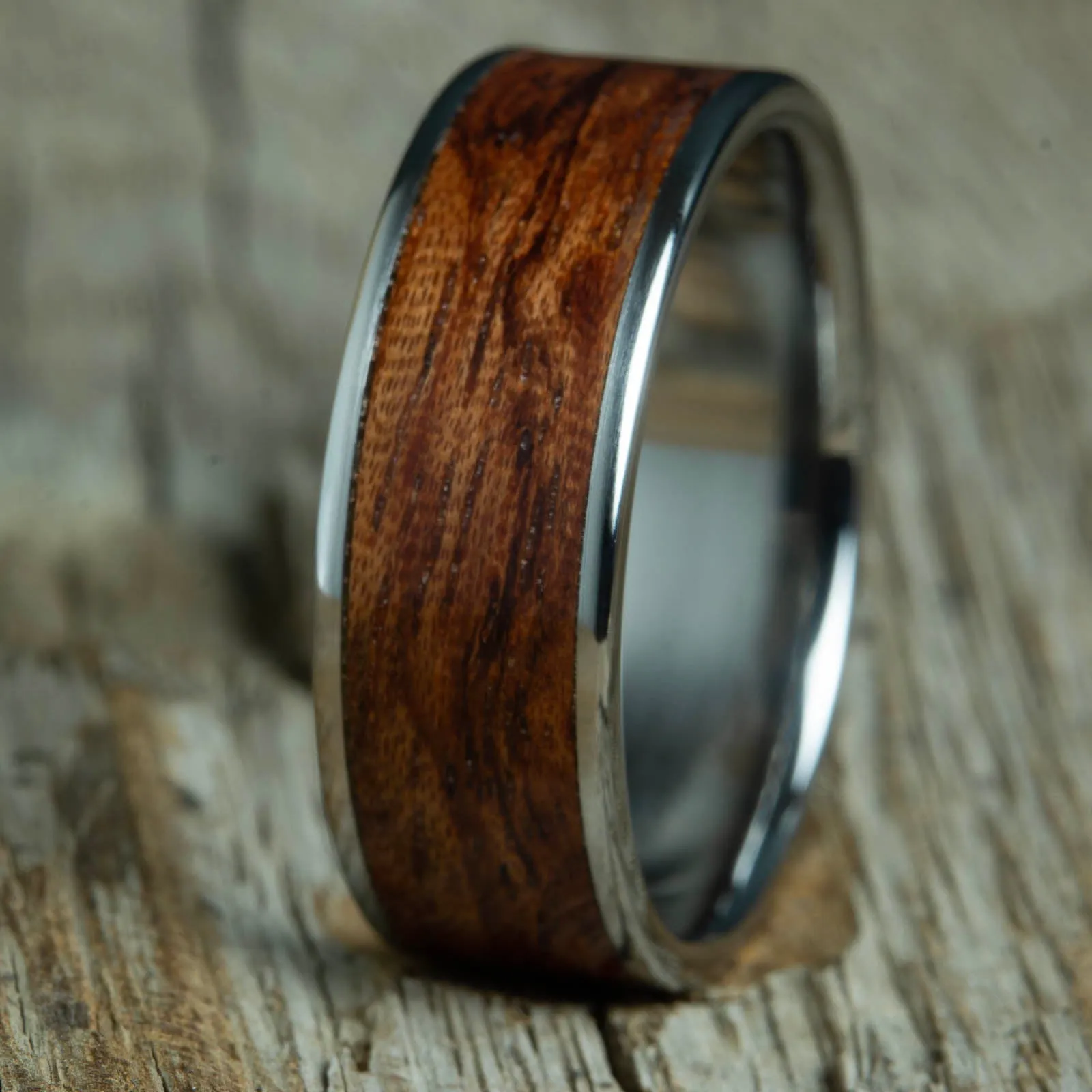 Bubinga wood wedding band