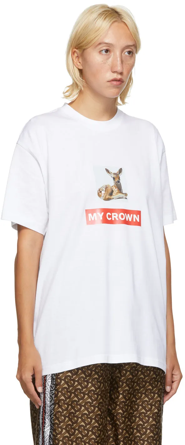 Burberry White Carrick Crown T-Shirt