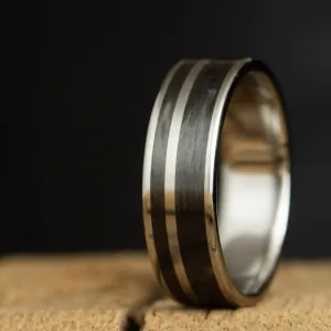 Carbon fiber w/titanium wedding band