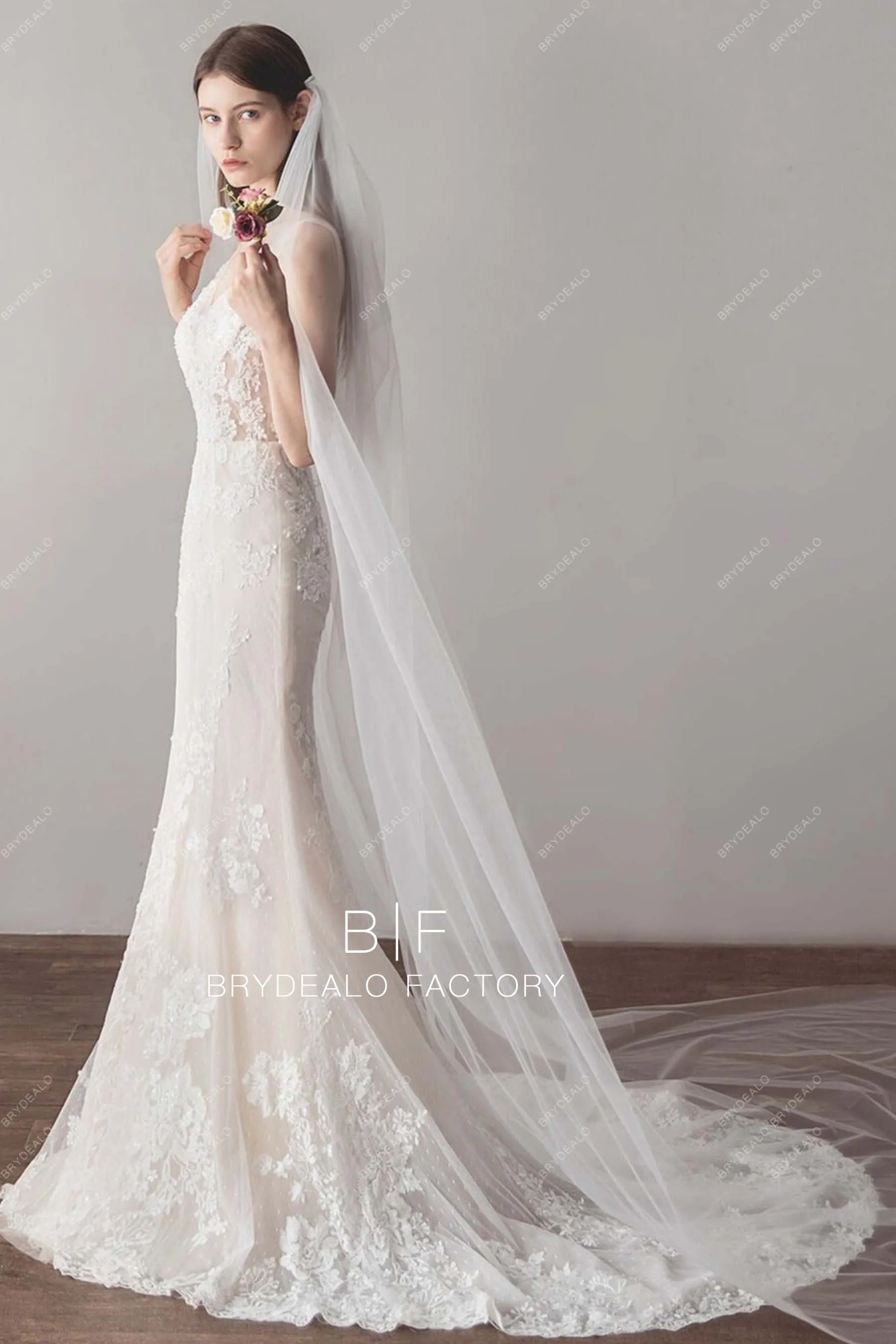 Cathedral Length Wedding Veil Plain Tulle Veil