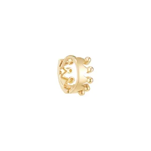 Crown Huggie Hoop- 14K Gold