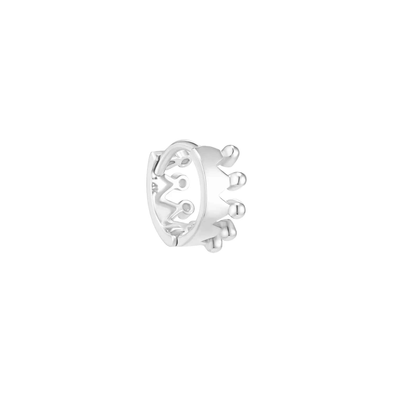 Crown Huggie Hoop- 14K Gold