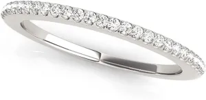 JewelMore 0.14 Carat Halo Round Diamond Antique Wedding Band for Women | 14K Solid White Gold |Lightweight Diamond Bridal/Engagement Jewelry Collection