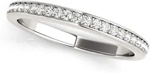 JewelMore 0.15 Cttw Diamond Anniversary or Wedding Band in 10K Rose Gold (I-J, I2-I3)