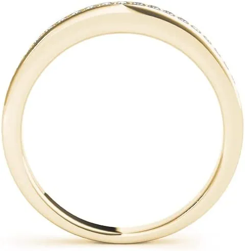 JewelMore 0.15 Cttw Diamond Anniversary or Wedding Band in 10K Rose Gold (I-J, I2-I3)
