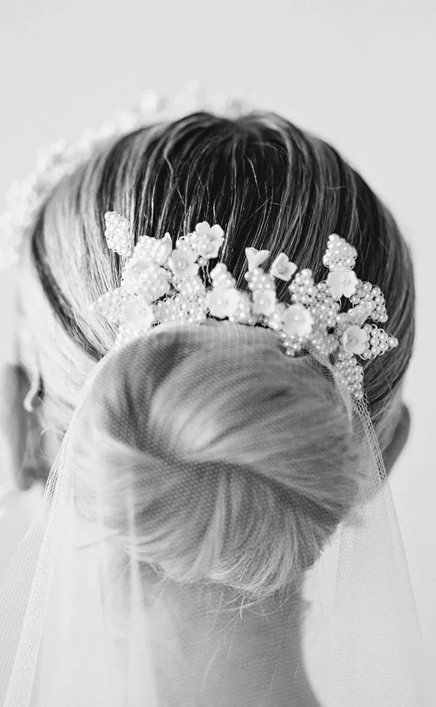 opal crystal bridal headpiece FLEURE - style 23005