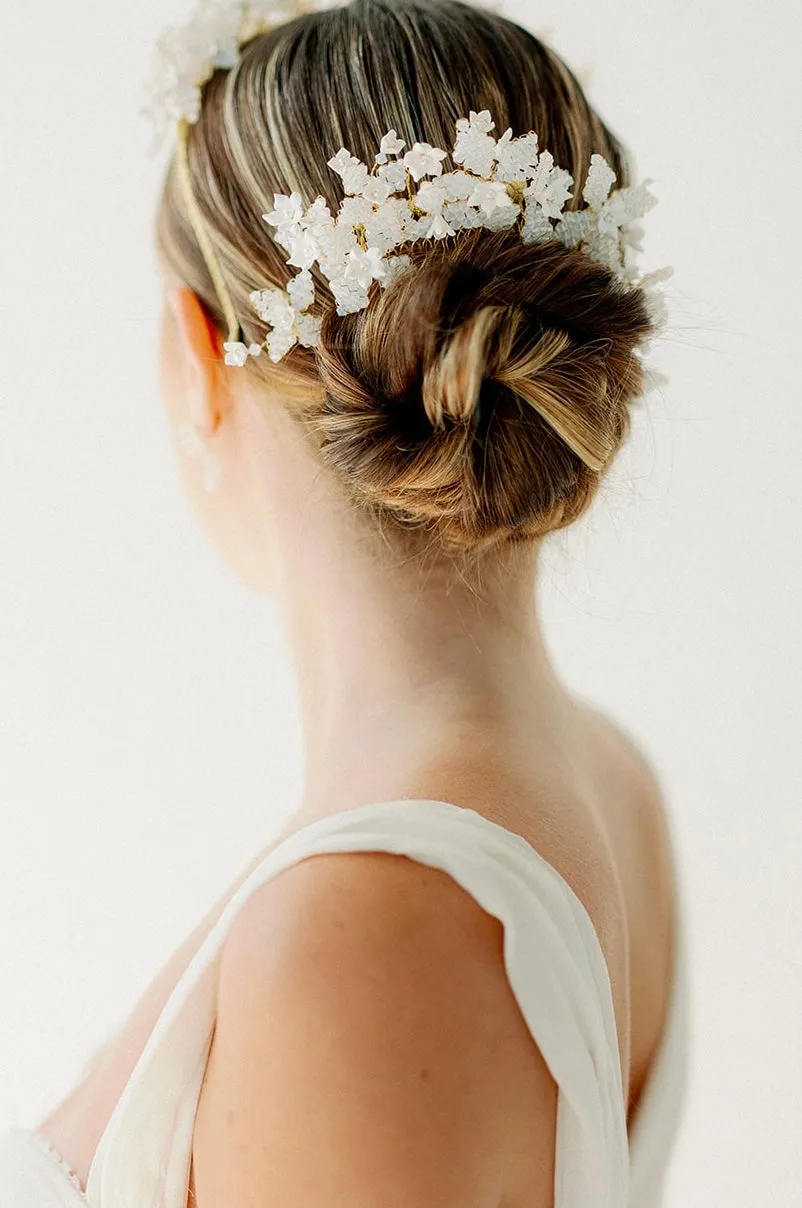 opal crystal bridal headpiece FLEURE - style 23005