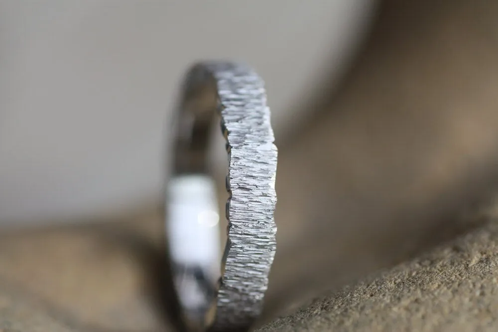 Personalised Textured Wedding ring