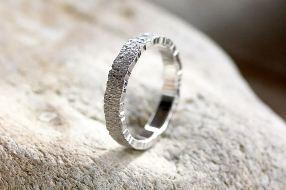 Personalised Textured Wedding ring