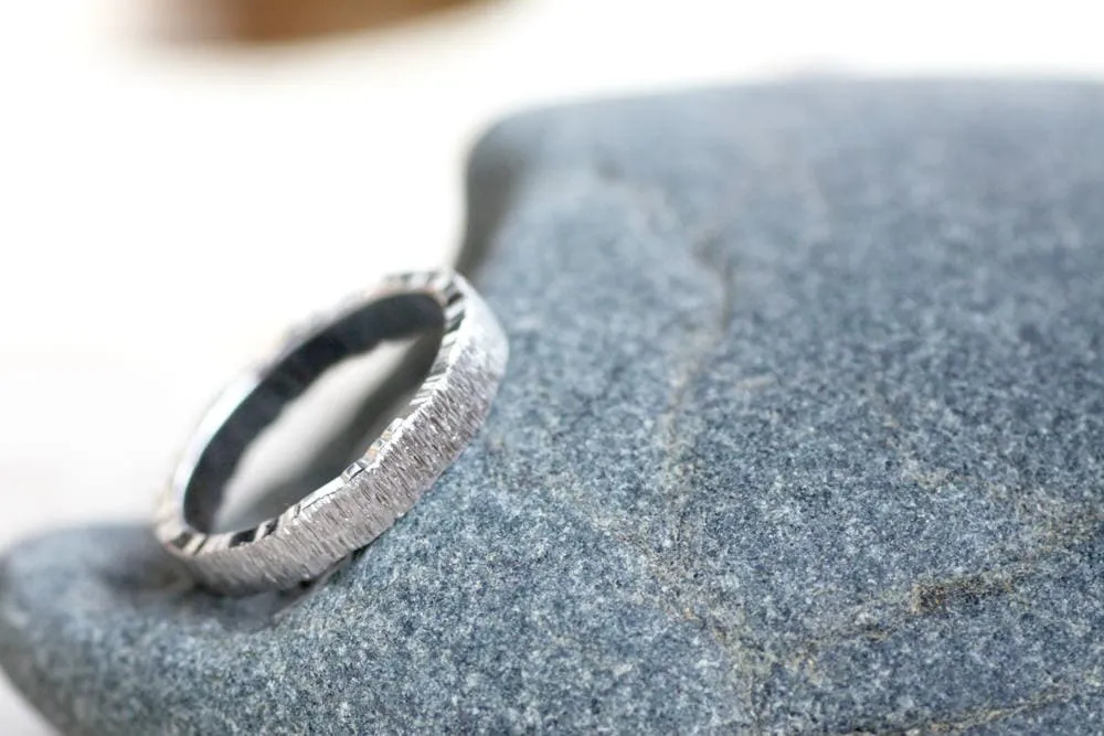 Personalised Textured Wedding ring