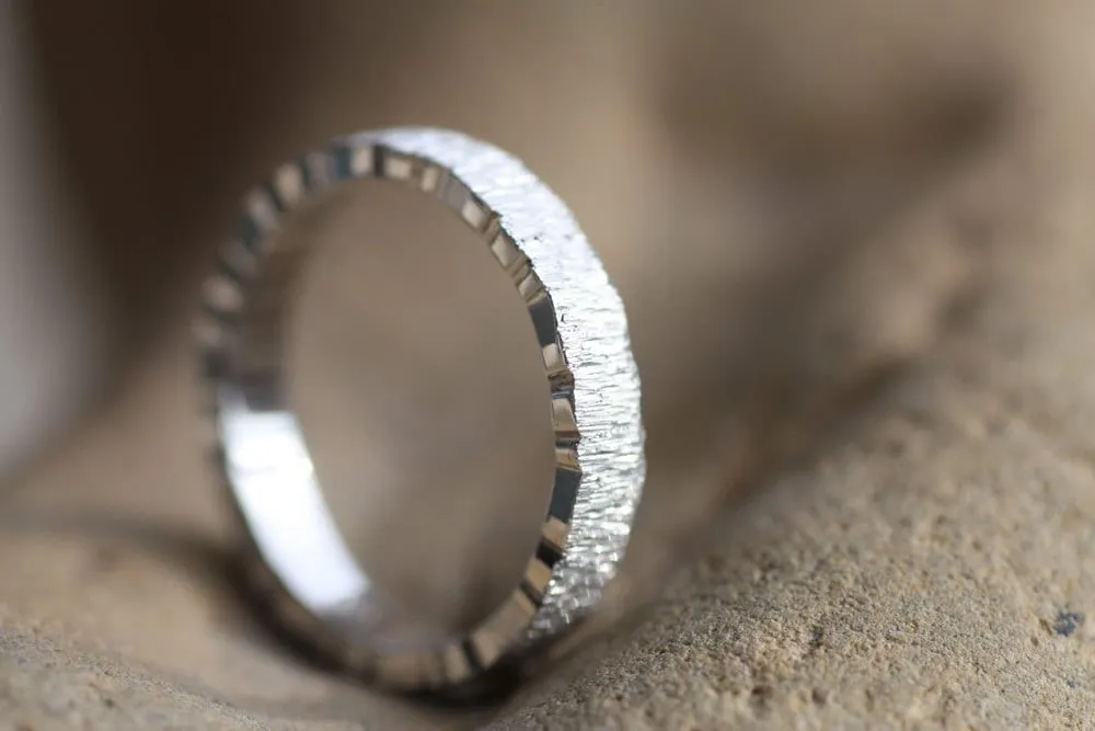 Personalised Textured Wedding ring