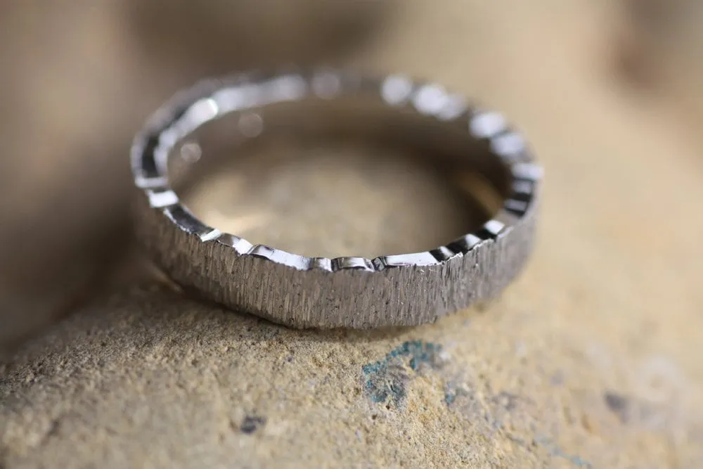 Personalised Textured Wedding ring