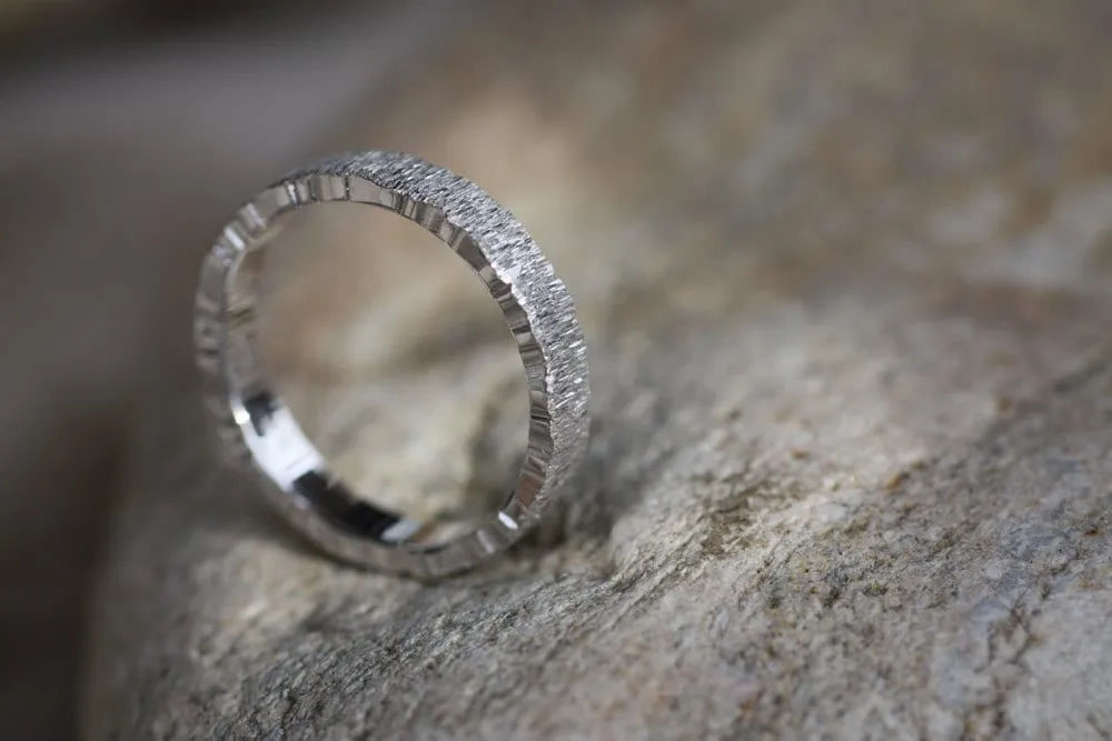 Personalised Textured Wedding ring