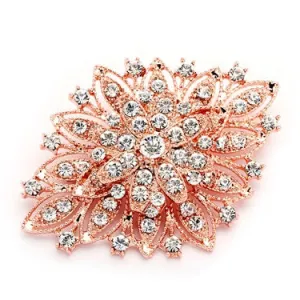 Rose Gold Vintage Floral Bridal Brooch