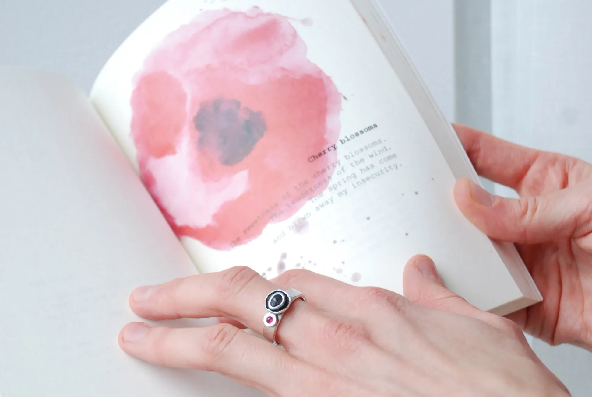 Silver ring "Poppy flower"