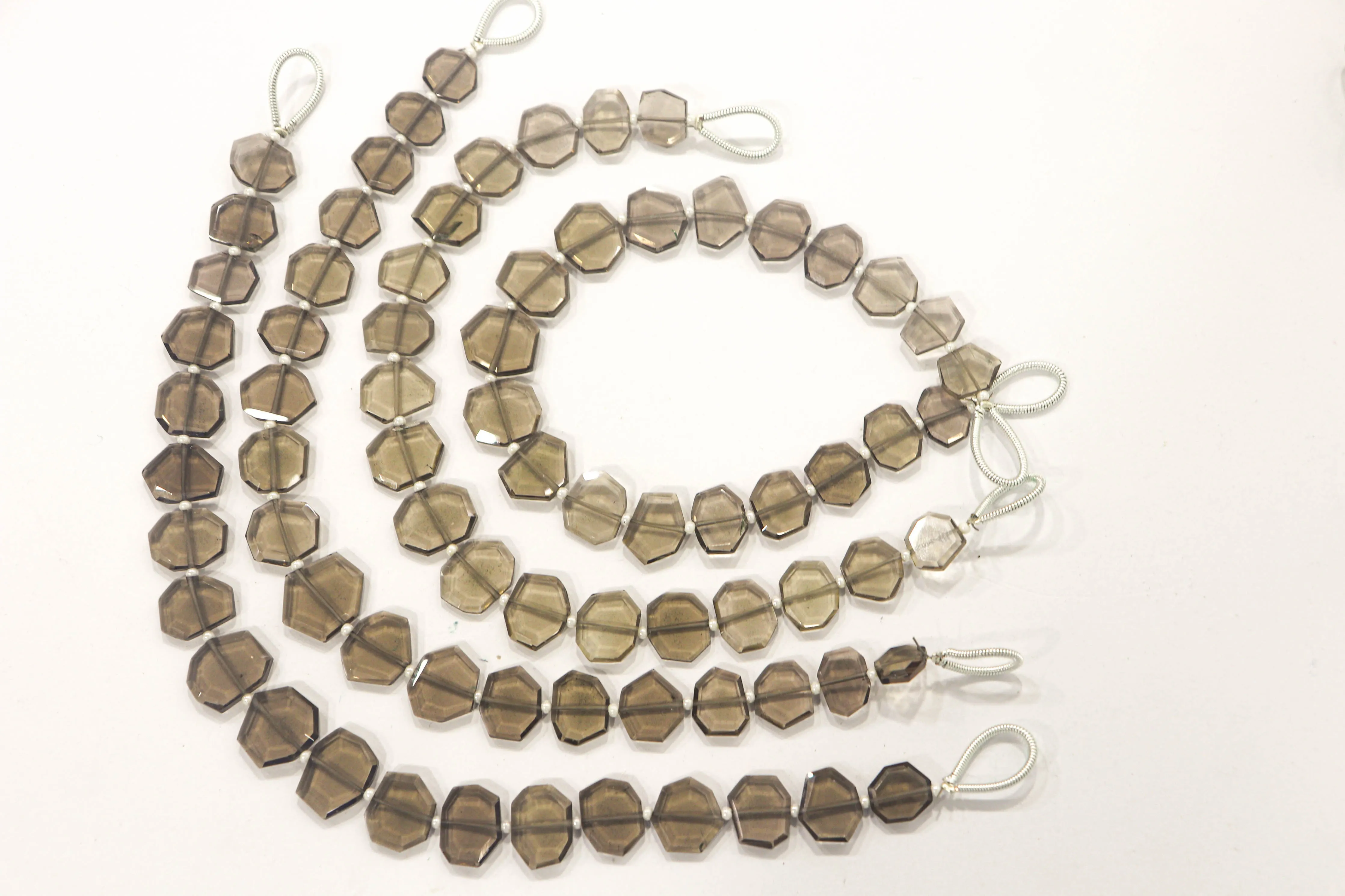 Smoky Quartz gemstone Crown cut beads