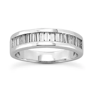 Straight Baguette Diamond Wedding Band (Total Diamond Weight 0.68ct, Quality GH-VS)