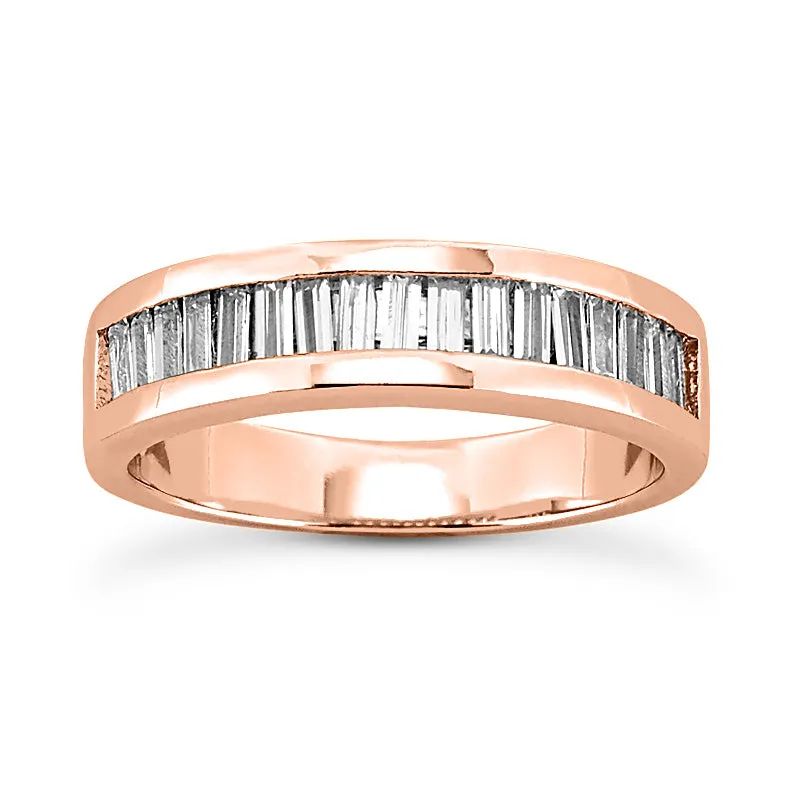 Straight Baguette Diamond Wedding Band (Total Diamond Weight 0.68ct, Quality GH-VS)