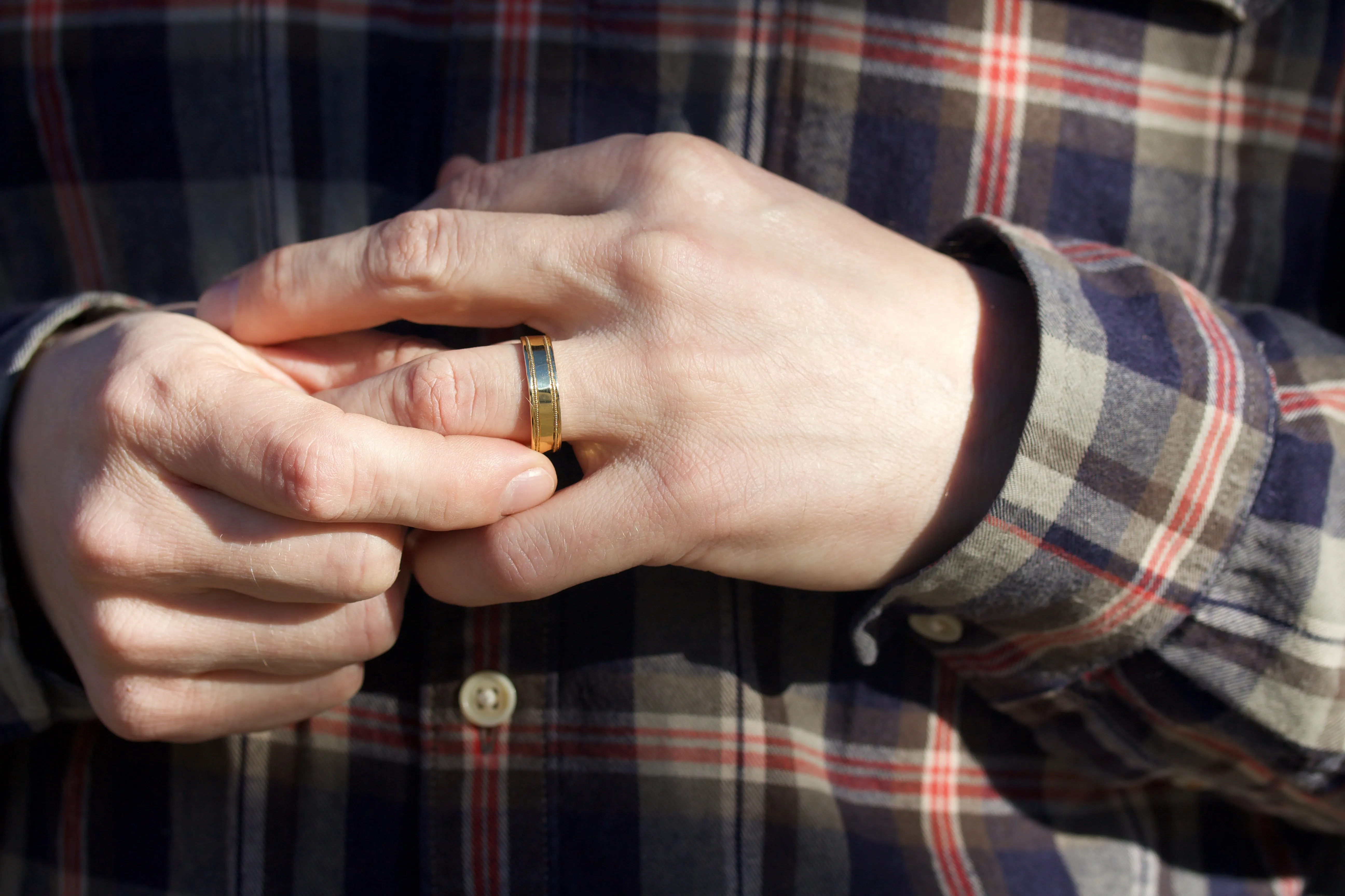 Wedding Band with Millegrain Details