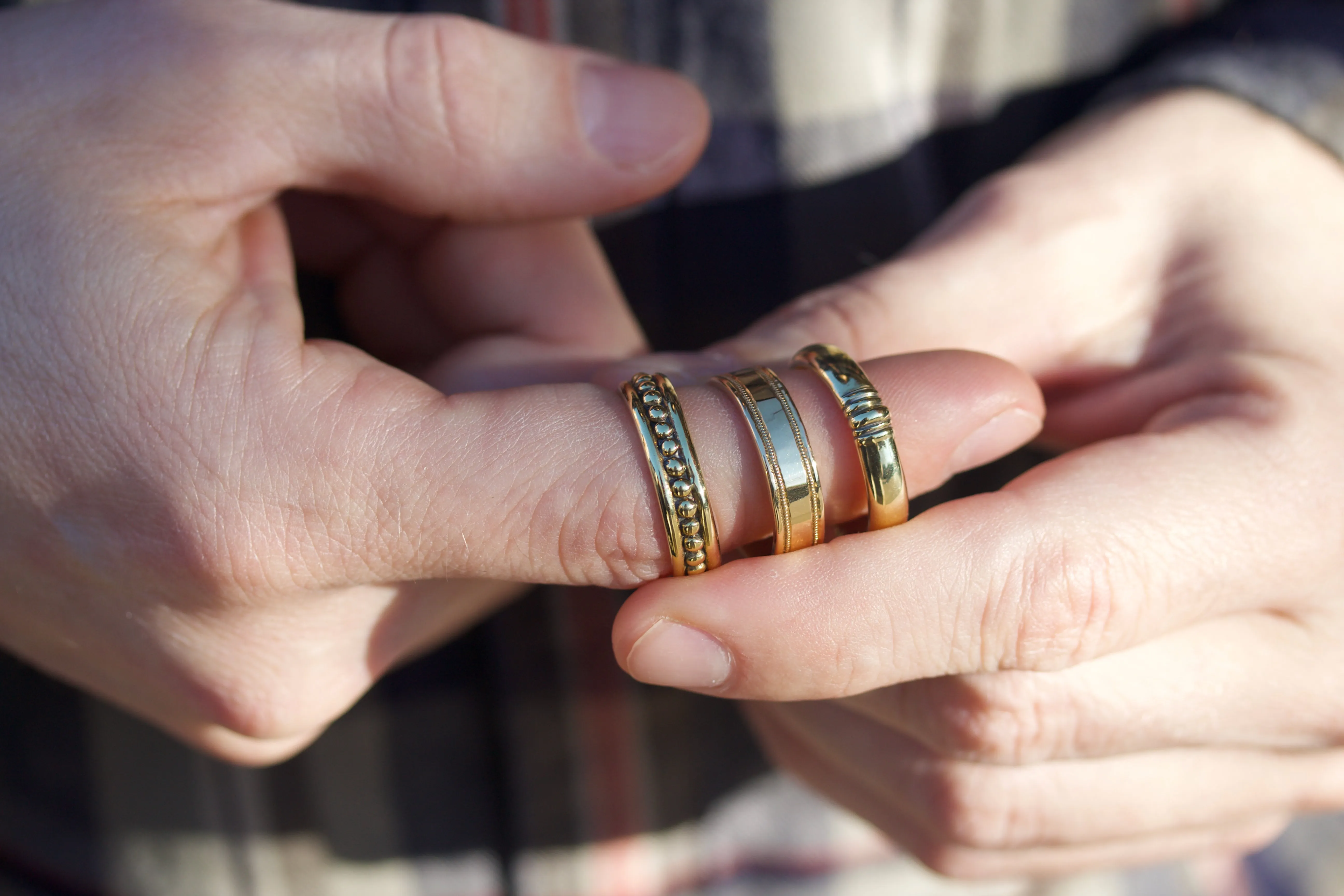 Wedding Band with Millegrain Details