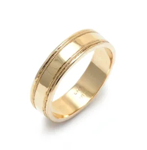 Wedding Band with Millegrain Details