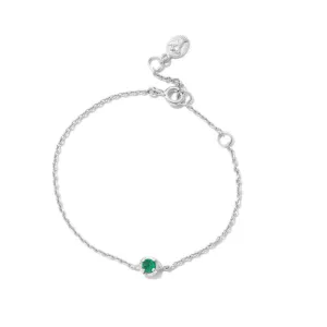 Winkie Bracelet, Green Onyx, Silver