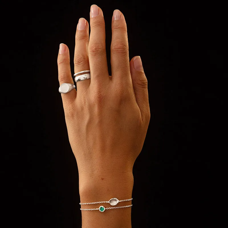 Winkie Bracelet, Green Onyx, Silver